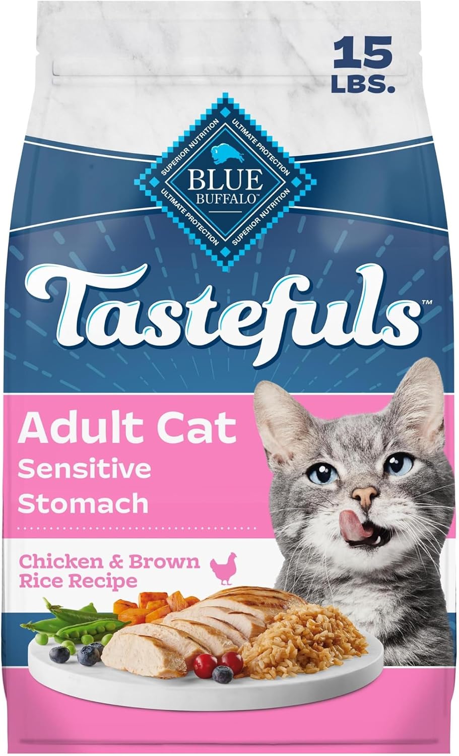 Blue Buffalo Tastefuls Chicken Adult Indoor Dry Cat Food, 22 lb