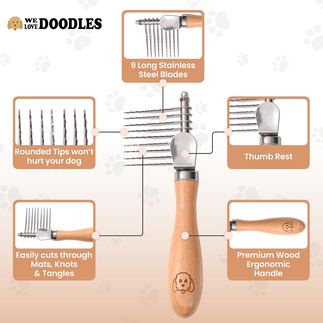 Pet Dematting Comb & Pet Dematting Brush & Rake