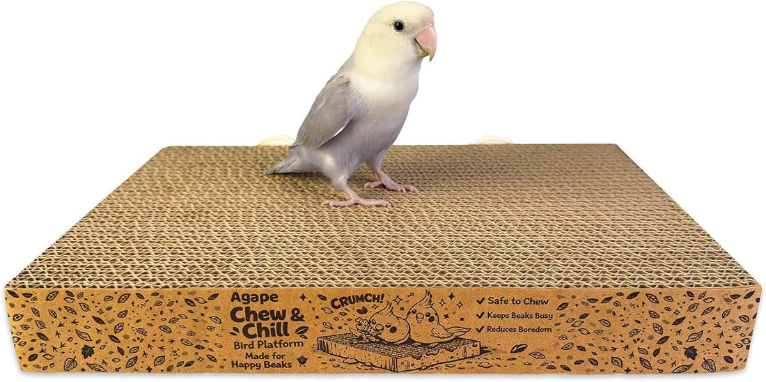 Agape Parrot Chew Toy, Shreddable Cardboard Bird Platform