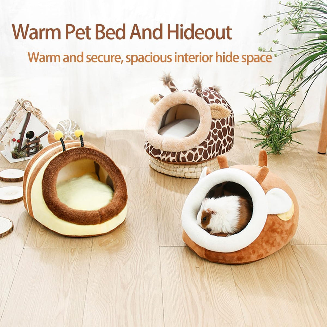 EAEDMY Guinea Pig Rat Bed Hideout for Rat Bearded Dragon Hedgehog