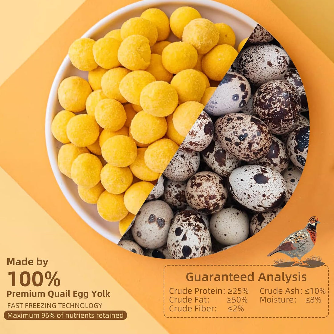 Dehydrated Quail Egg Yolk Snacks for Cats and Dogs Training