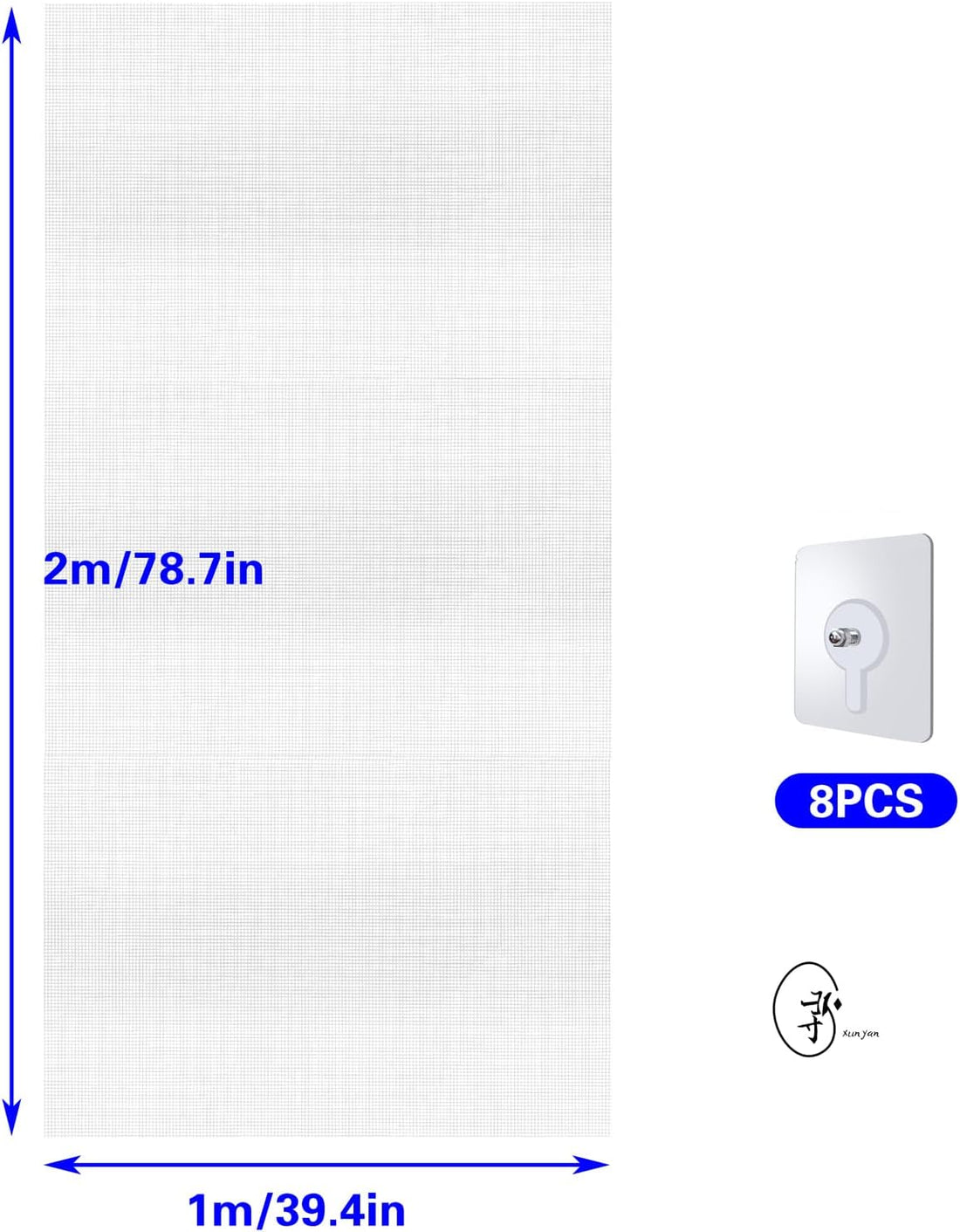 3.28 x 6.56 ft Clear Mesh Netting with 8 Traceless Screws
