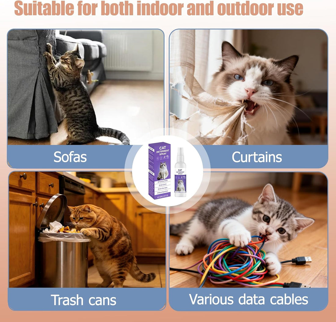 Bitter Apple Spray for Cats, Cat Deterrent Spray for Scratching