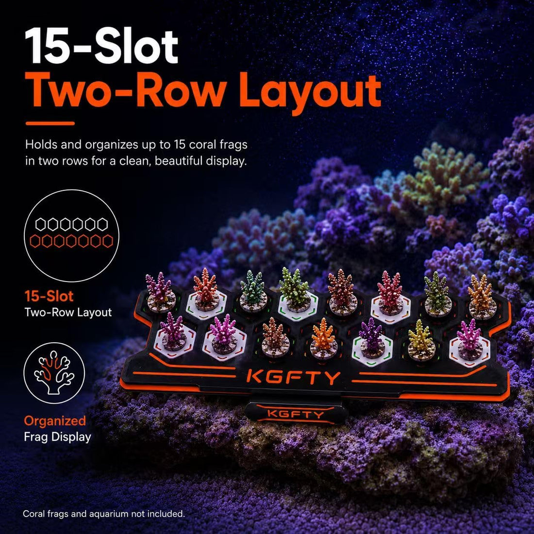 Magnetic Coral Frag Rack, 15-Hole Frag Plug Holder for Reef Tan