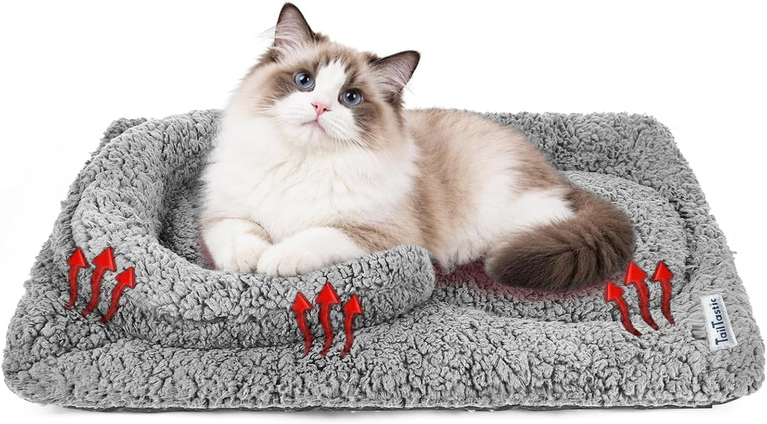 TailTastic Self Warming Cat Bed with U-Shaped Pillow for Warmth