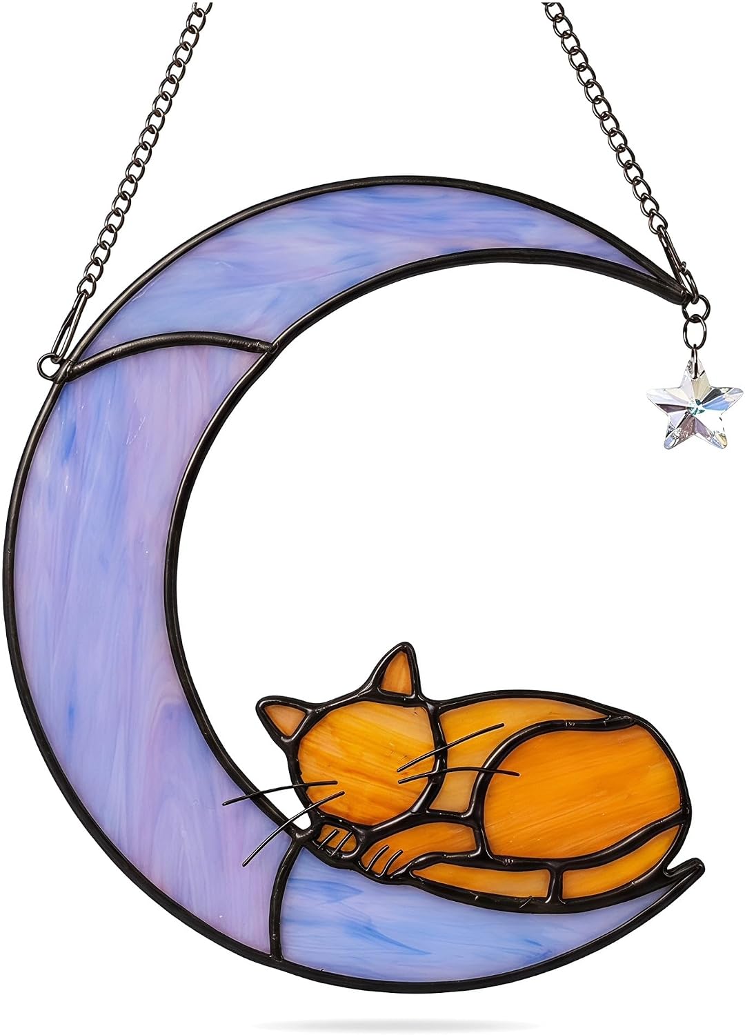 Grey Cat Memorial Stained Glass Suncatcher Cat Loss Sympathy Gift