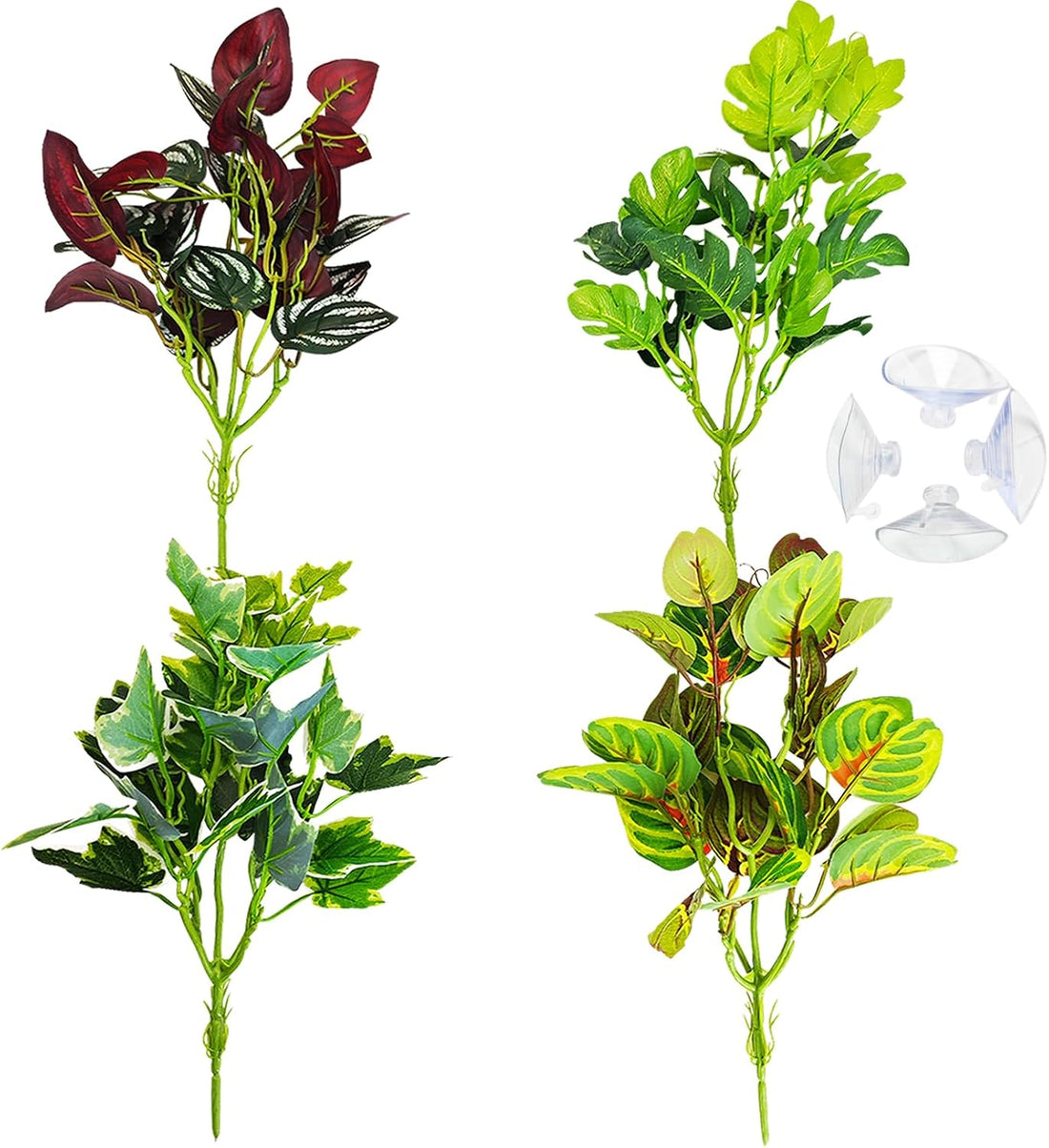 PINVNBY Reptile Terrarium Plants Hanging Artificial Lizards Habitat