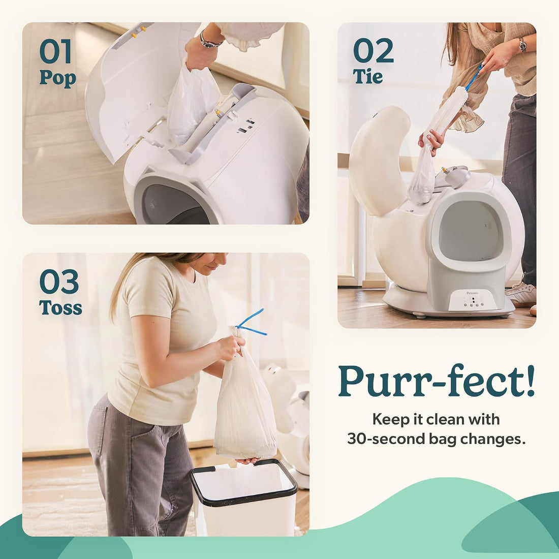 Petcove PurrTek Automatic Litter Box Self Cleaning 5GHz Wi-Fi