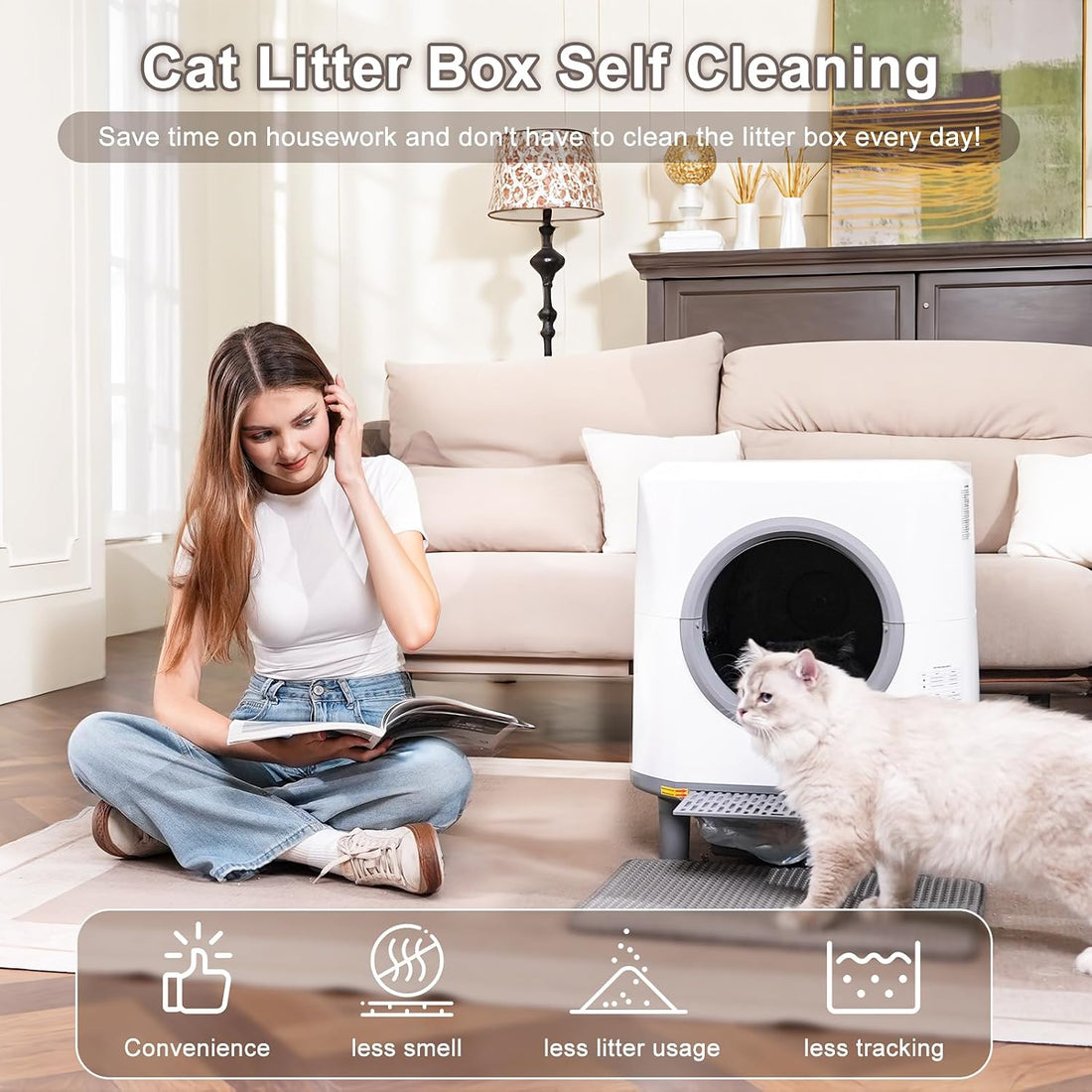 Automatic Litter Box, Self Cleaning Litter Box, Odor Control