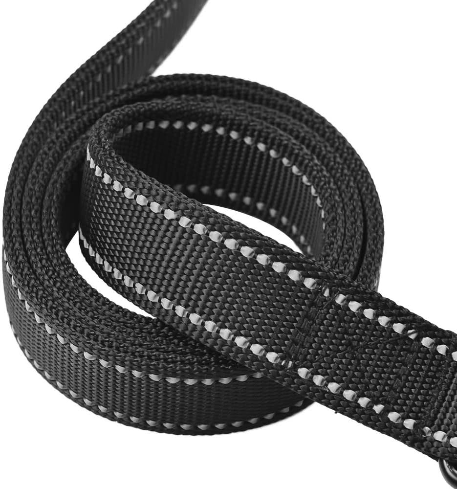 Primal Pet Gear Dog Leash 8ft Long - Black - Traffic Padded Two Handle