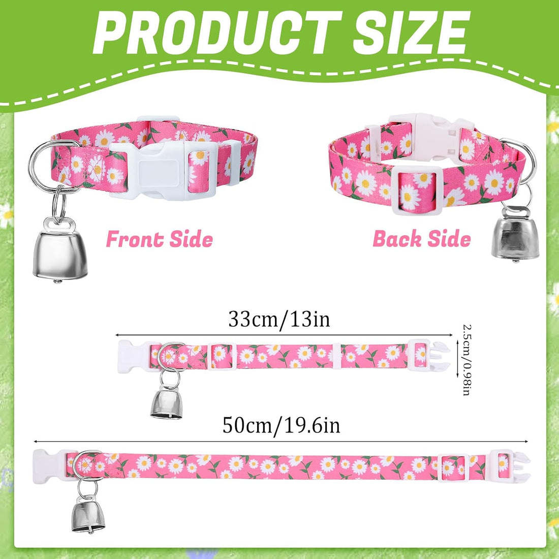 10 Pack Floral Goat Collars Adjustable Grazing Collar with Copper