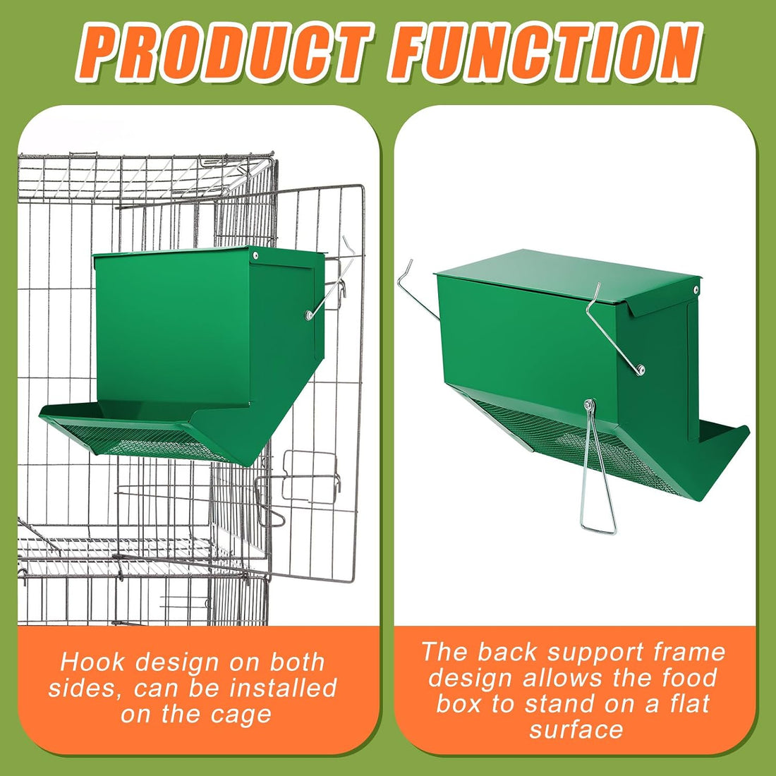 4 Pack Rabbit Feeder for Cages Small Animal Dispenser