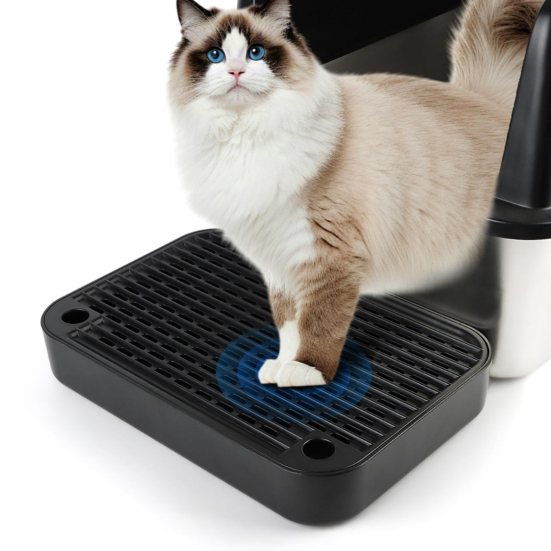 Bartuke Litter Box Step, Cat Step/Ramp/Catcher with Filter Function