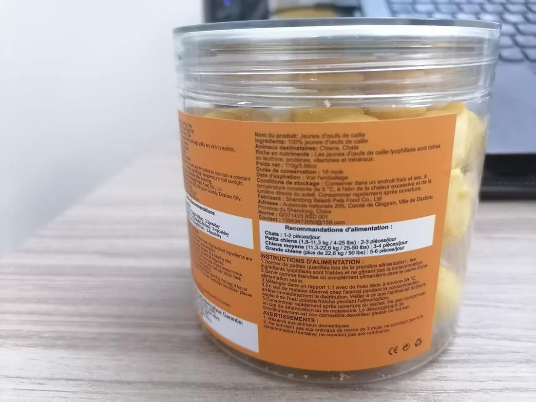 Dehydrated Quail Egg Yolk Snacks for Cats and Dogs Training