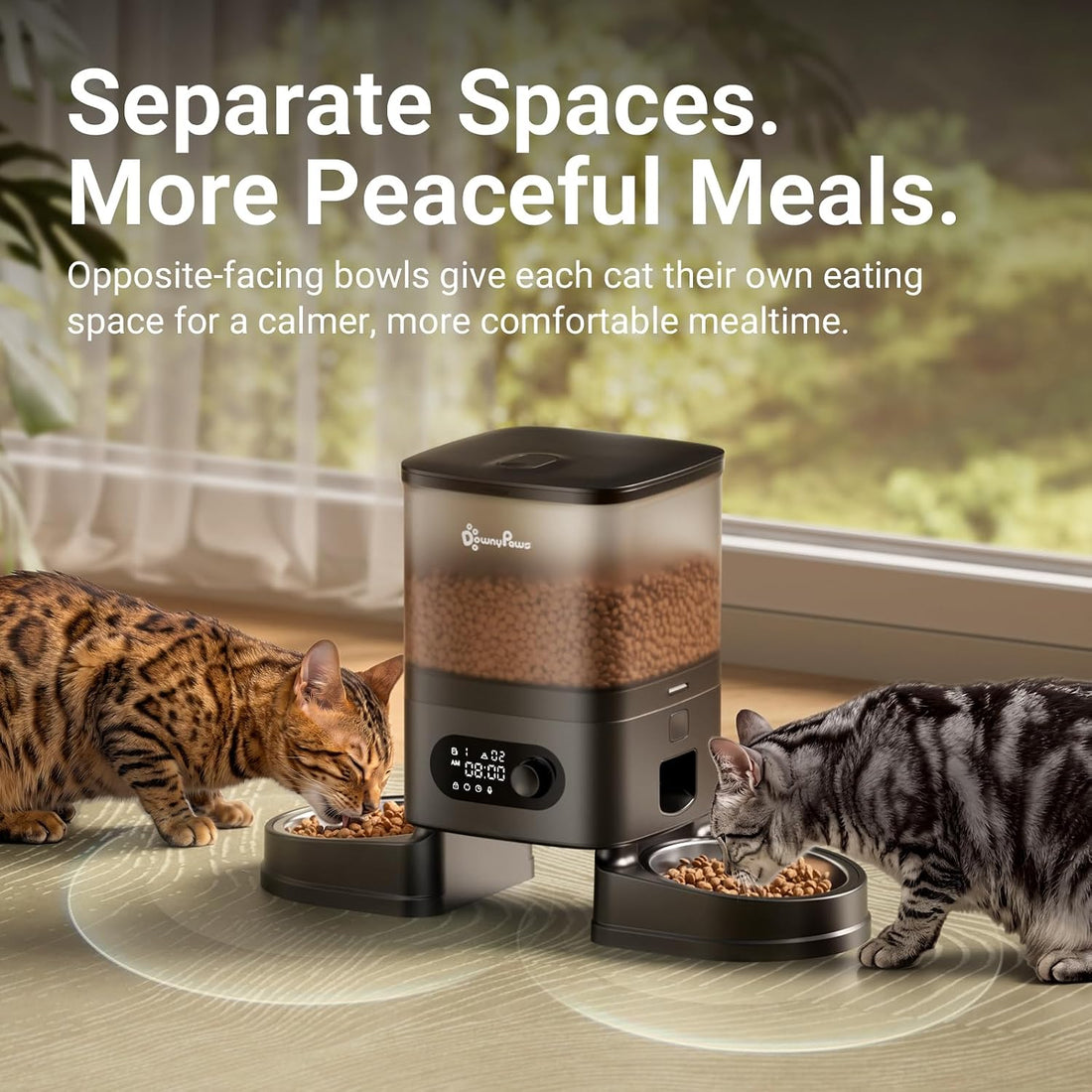 DownyPaws Automatic Cat Feeder 2 Cats