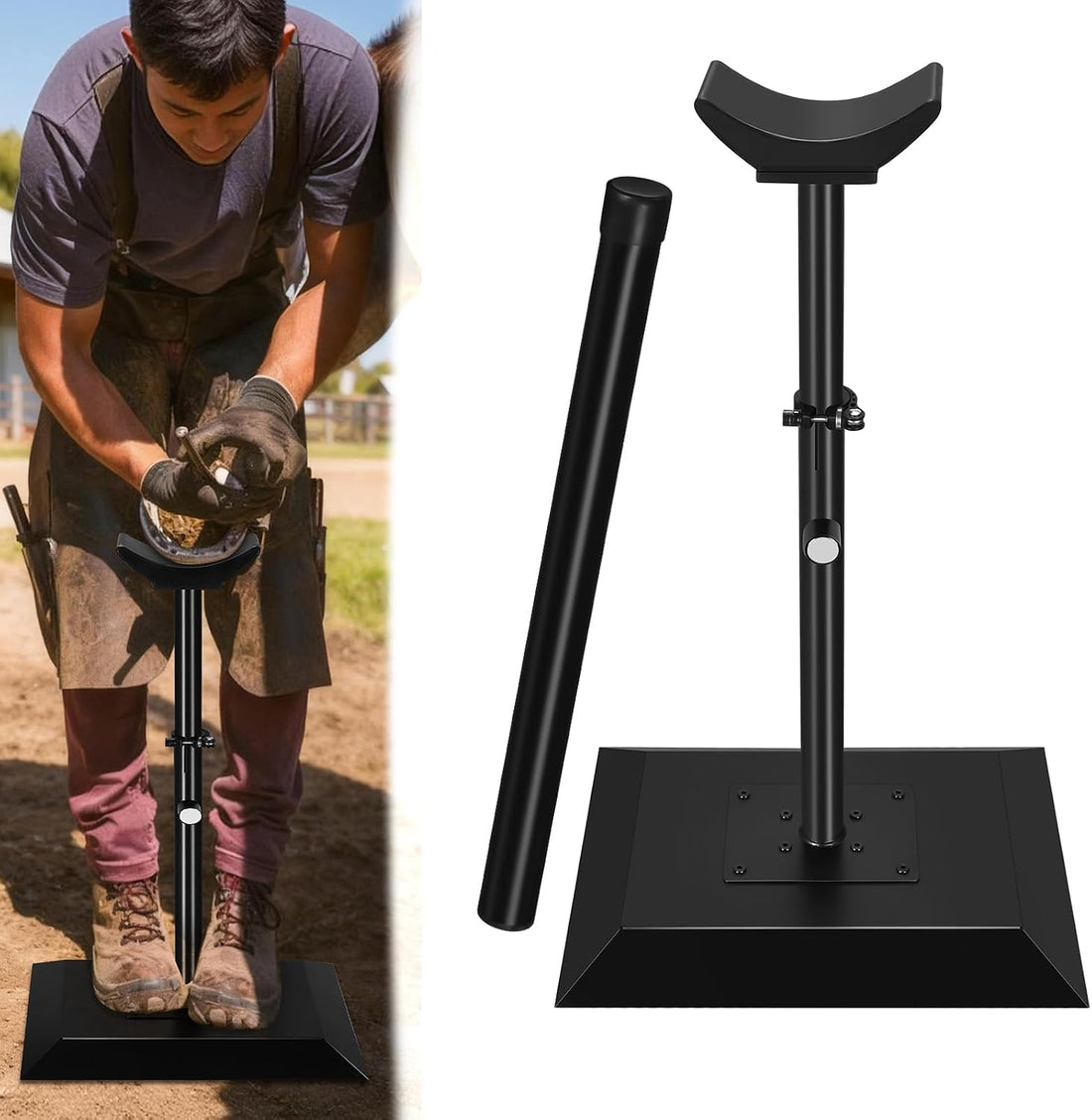 CAROD Professional Farrier Tool-Height Adjustable Metal Hoof Stand