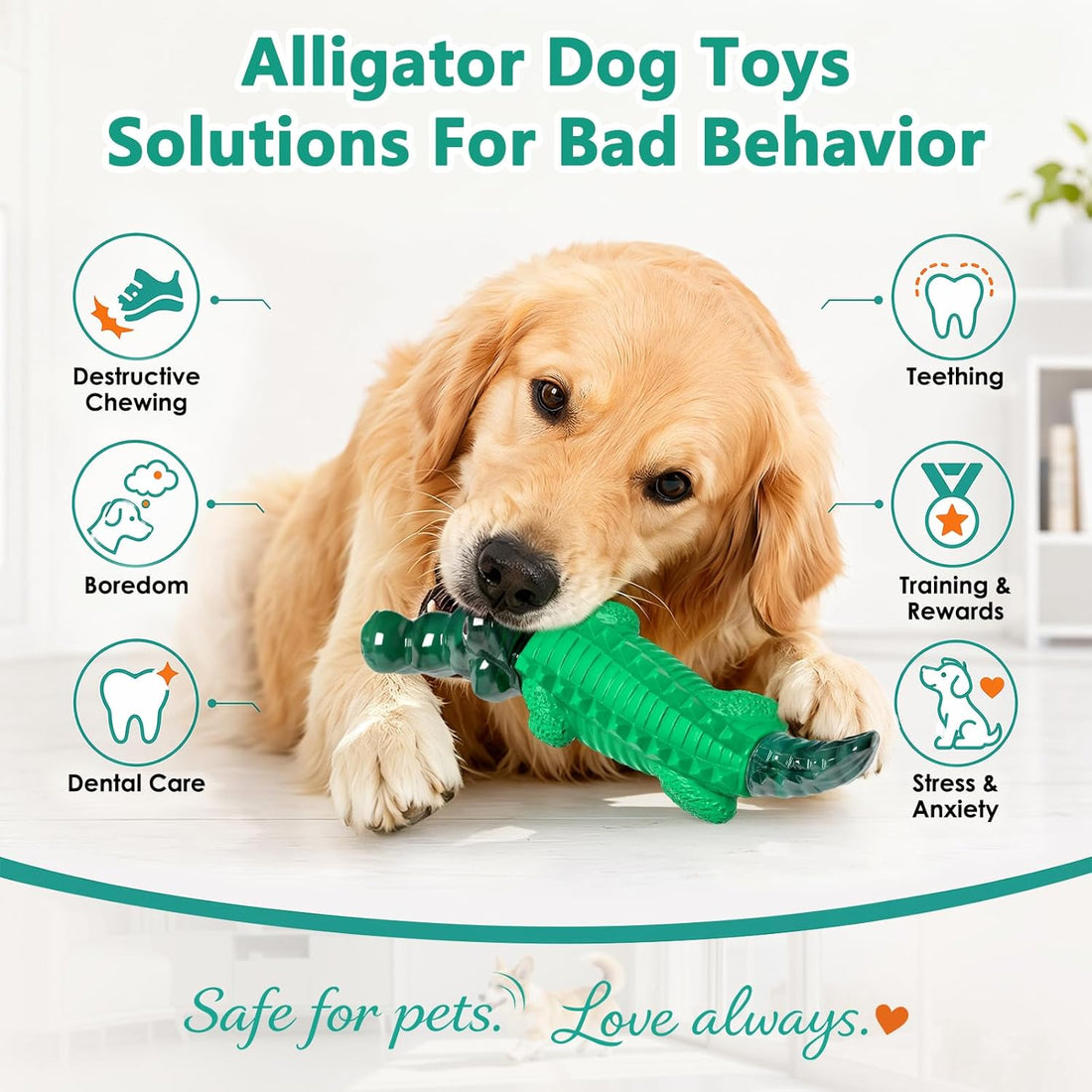 Fuufome Alligator Dog Toys for Aggressive Chewers,Medium Large Breed