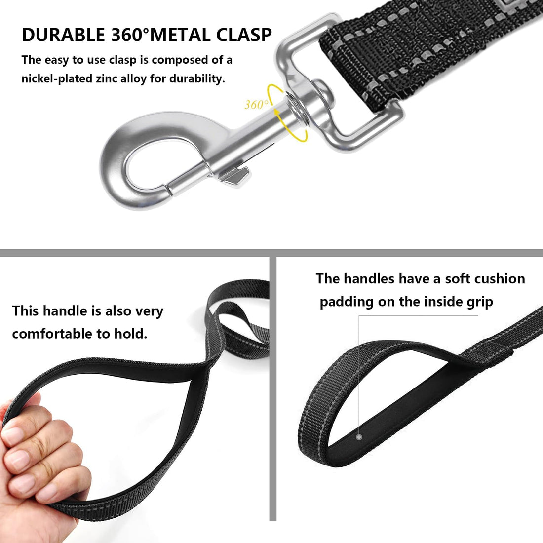 PenSeepet Dog Leash 6 FT Padded Handle Nylon Reflective Dogs Leashes