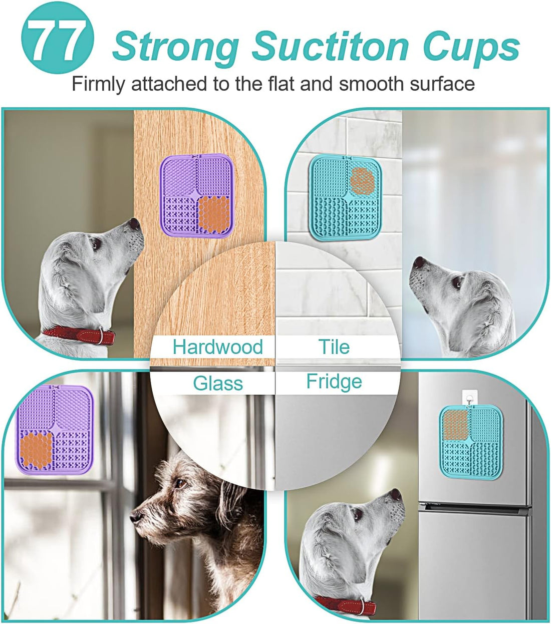 LUKITO Lick Mat for Dogs & Cats 2 Pack with Suction Cups