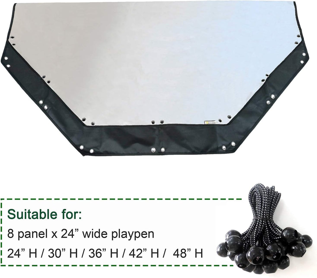 Universal Dog Playpen Cover with Sun/Rain Proof Top