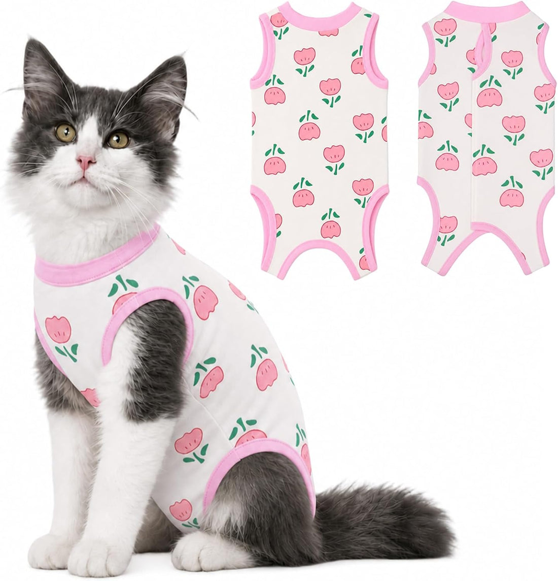 Coppthinktu Cat Recovery Suit Female Cat Onesie for Spay Abdominal
