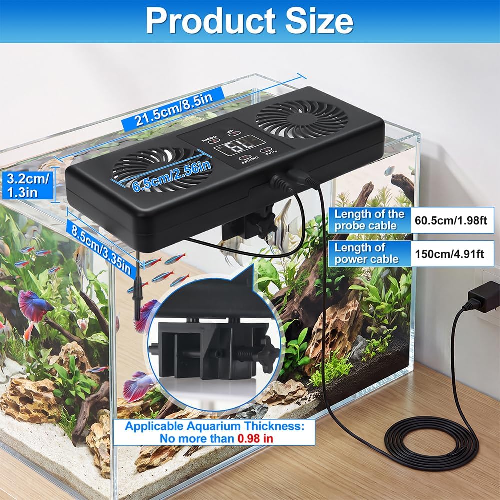 Aquarium Auto Temperature Control Chiller Fan Ultra-Quiet Fish Tank