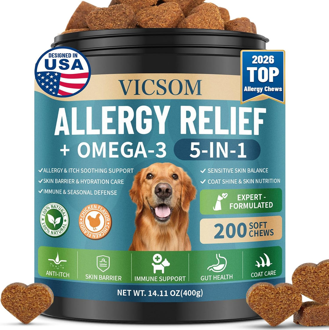 Dog Allergy Chews with Human-Grade Omega 3