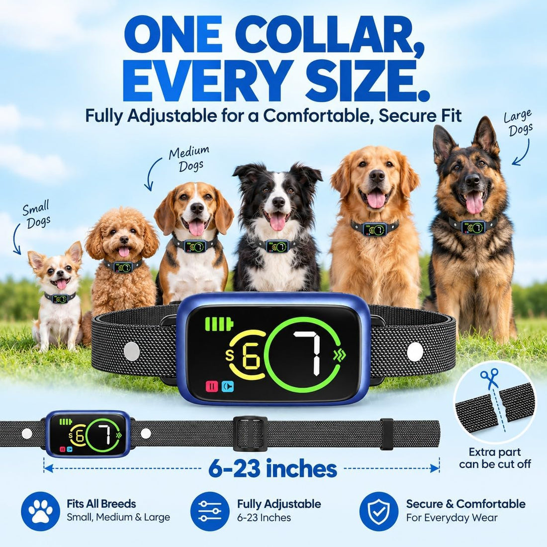 Dog Bark Collar for Dogs – Smart Barking Collar with Sound & Vibration