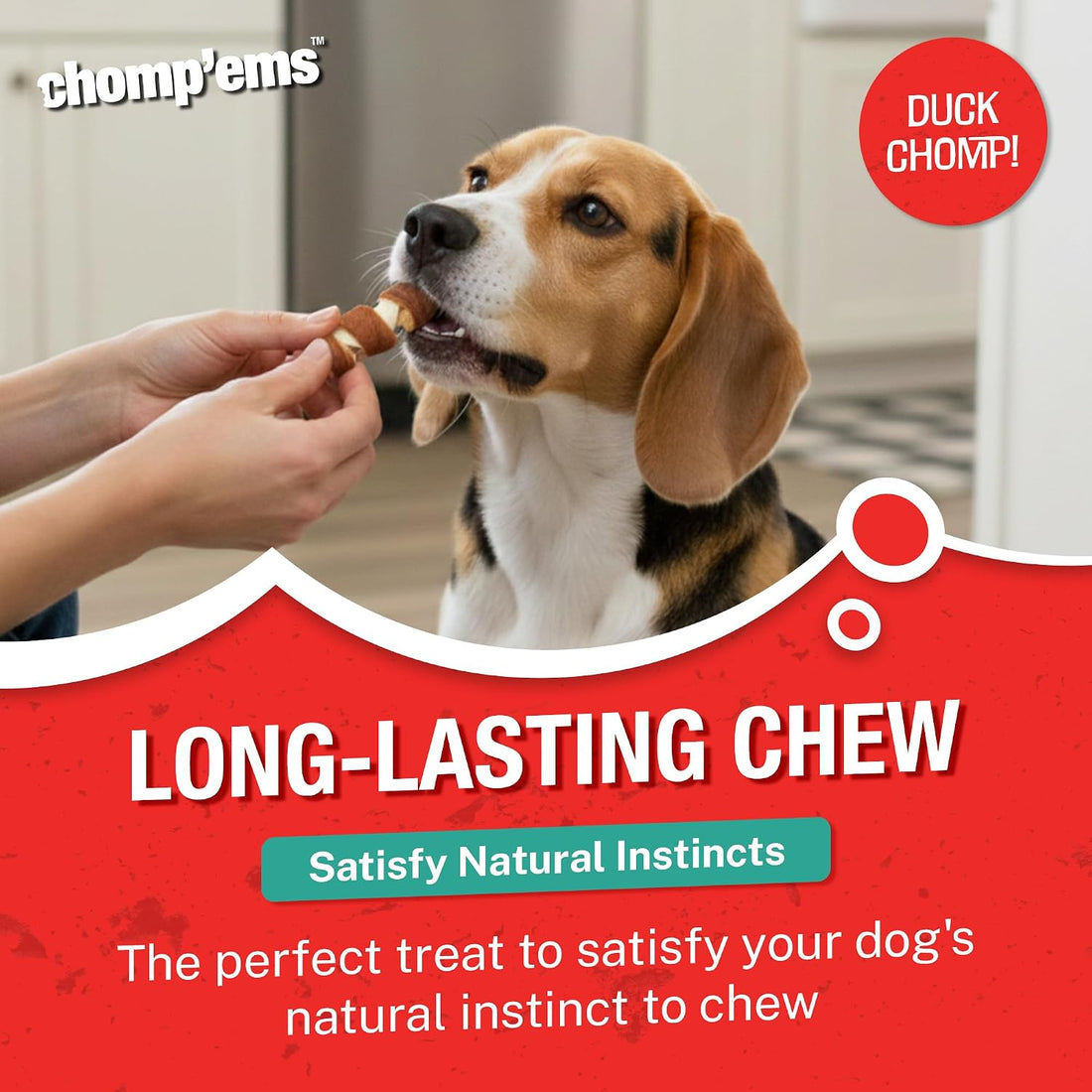 Chomp’ems Premium Beefhide Chews for Dogs, 2 Chews