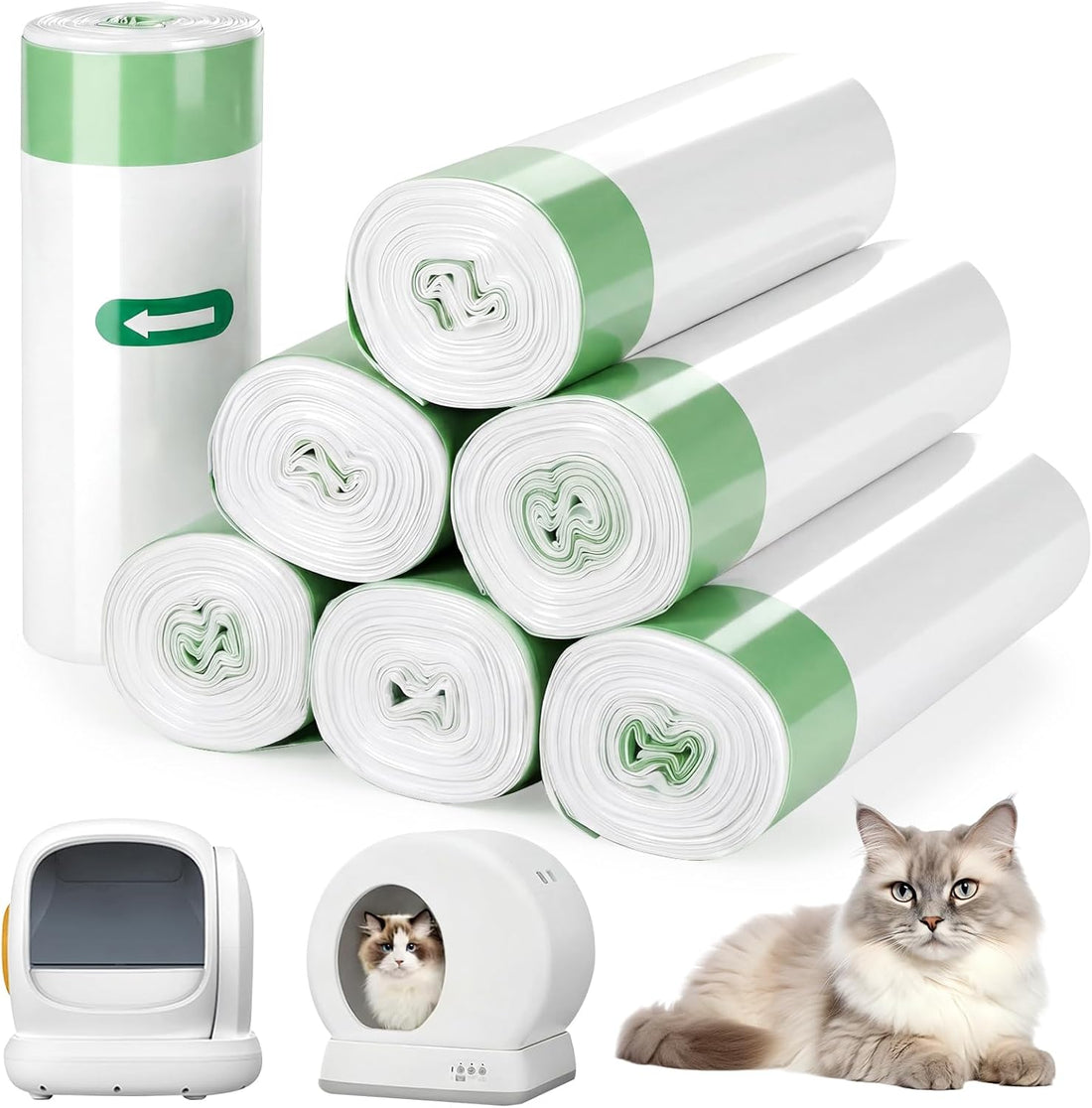 140 Cat Litter Box Liners For Meowant Mw-Sc01/Sc02/Sc09, Drawstring