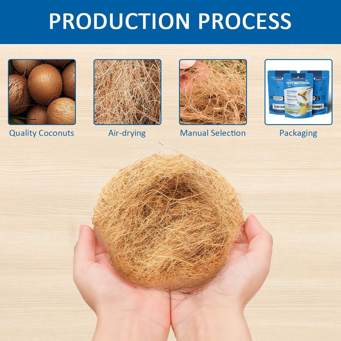 Premium Coconut Fiber for Bird Nests