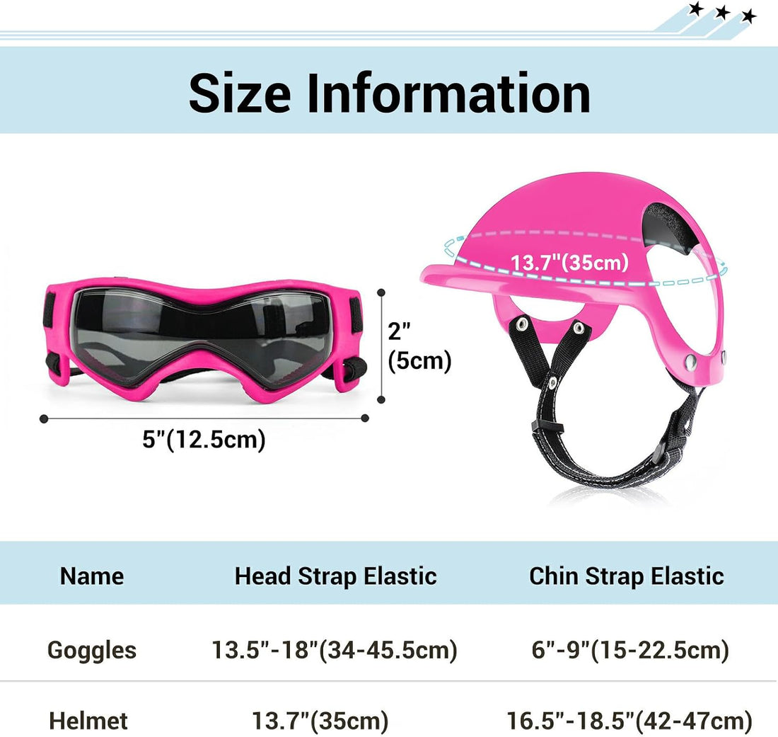 BillionChains Dog Helmet with Goggles