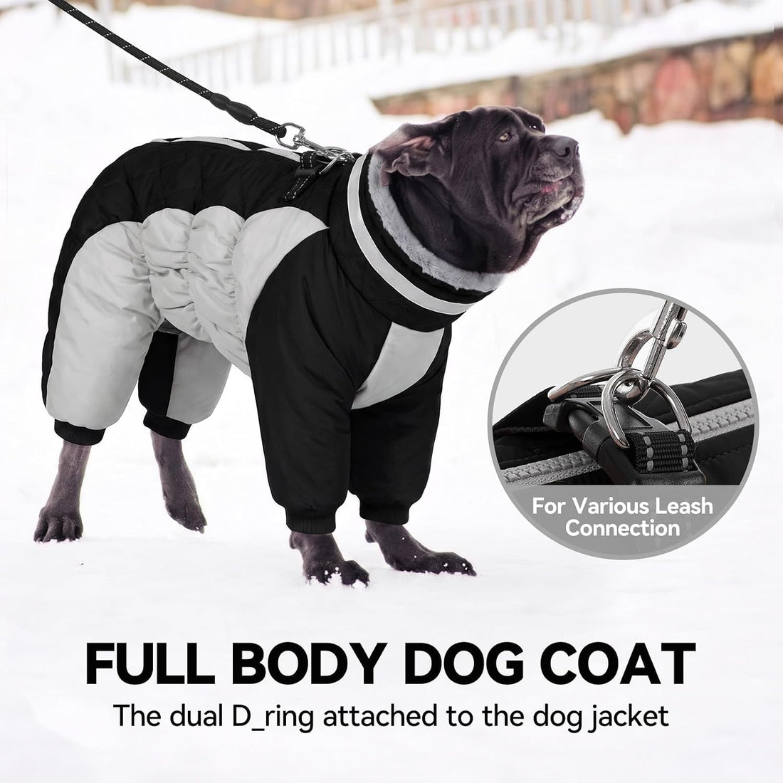 Full Body Dog Jacket Waterproof Dog Coat with Legs for Large Dogs
