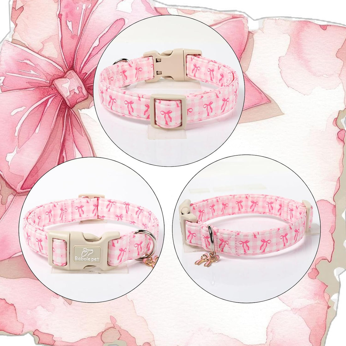 Babole Pet Girl Dog Collar for Puppy Small Dogs