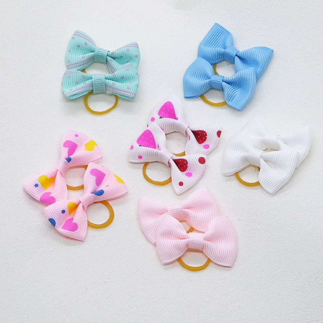 JUCCPUL Dog Hair Bows Cute Puppy Dog Bowknot Hair Ties Bulk