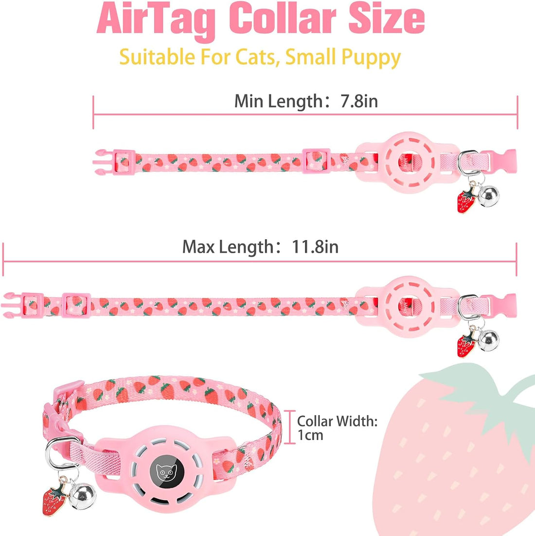 BINGPET AirTag Cat Collar with Bells