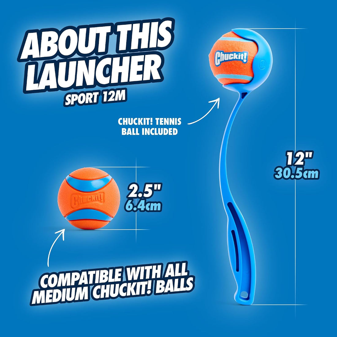 Chuckit! Dog Ball Launcher 12M Sport with 12" Handle Length