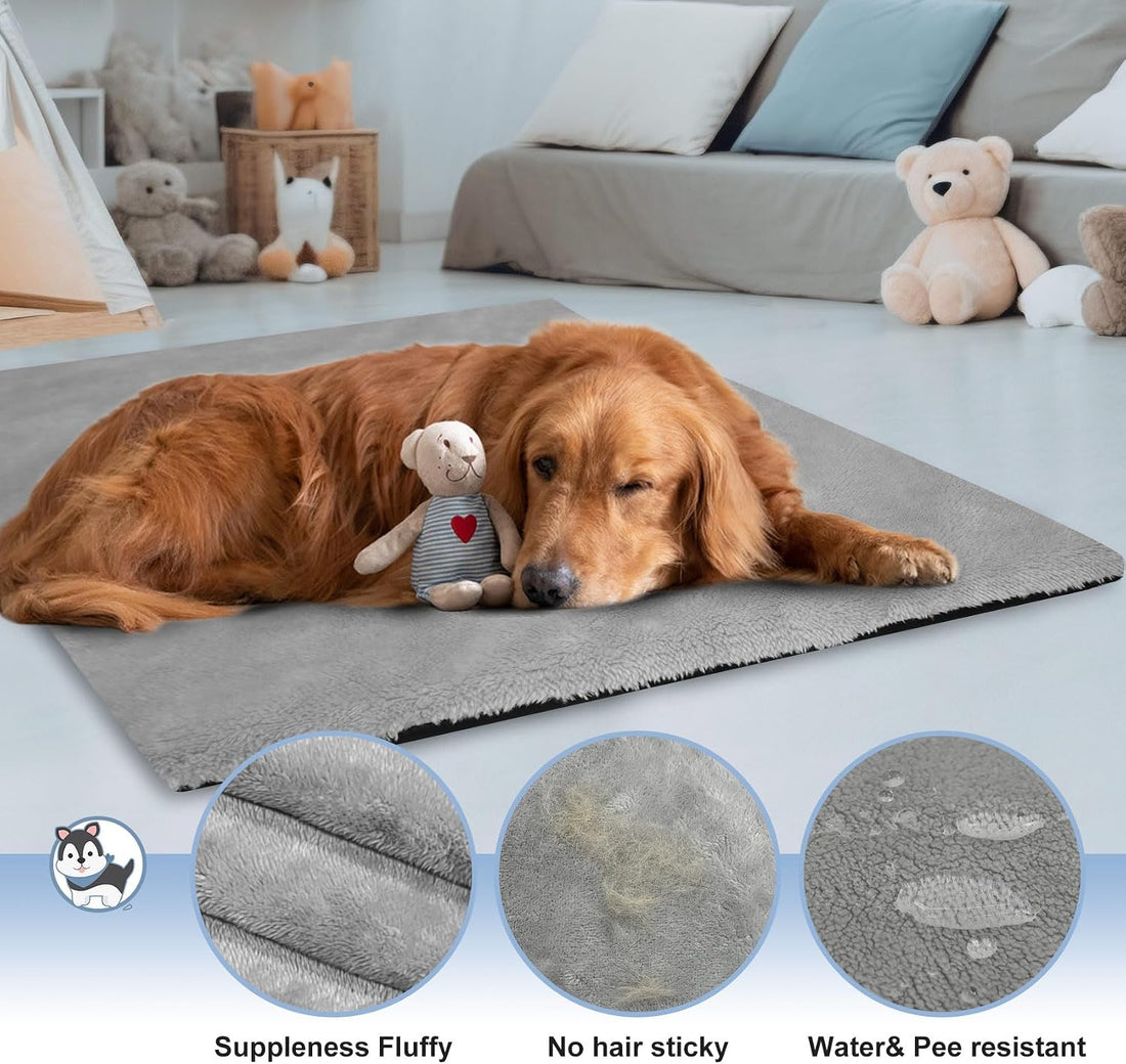 Explore Land Dog Crate Pan Cover with Fluffy Top and Waterproof TPU