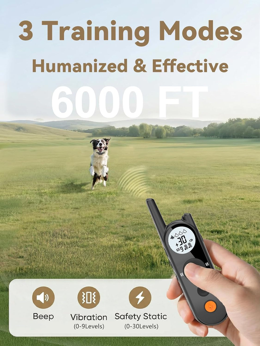 MIMOFPET Wireless Dog Fence for Small Dogs- Up to 3500ft Adjustable