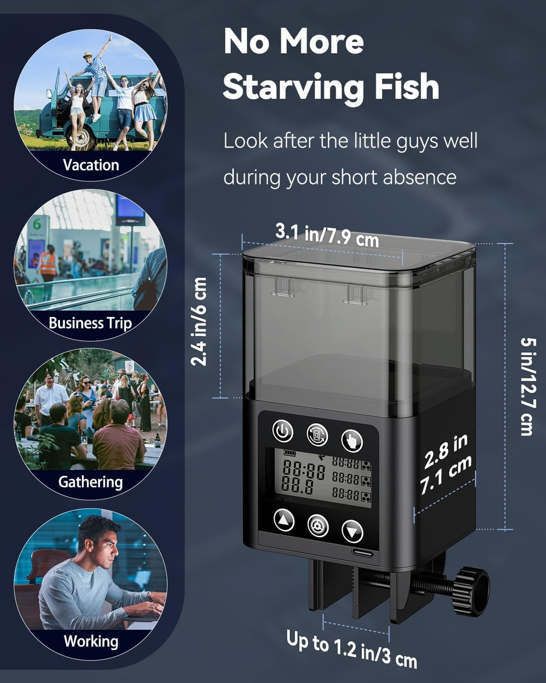Pawfly Automatic Aquarium Fish Feeder, 320 mL Auto Fish Food Dispenser