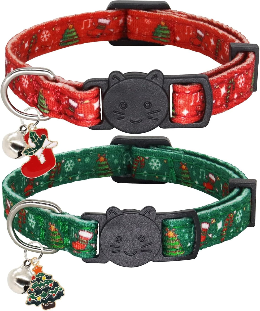 Halloween Cat Collar, Cotton 2 Pack Cat Collar with Bells, Purple