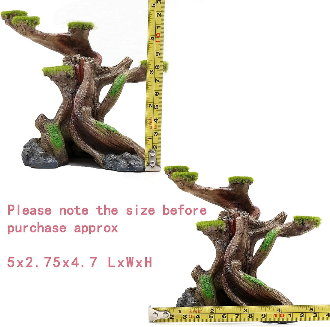 relaqcc Reptile Decor Aquarium Decorations Artificial Moss Resin Fish