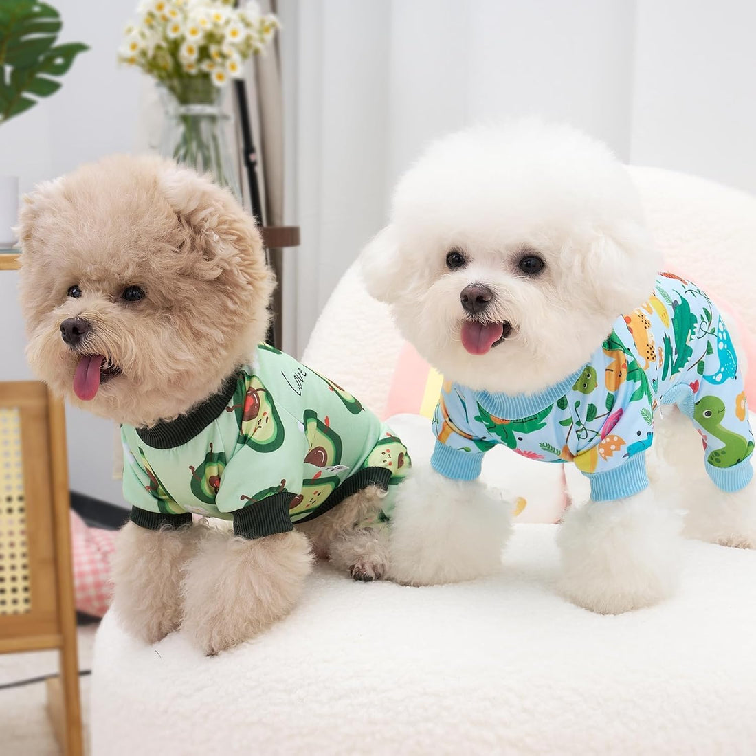 XPUDAC 4 Pack Dog Pajamas Soft Strechy Summer Doggie Clothes