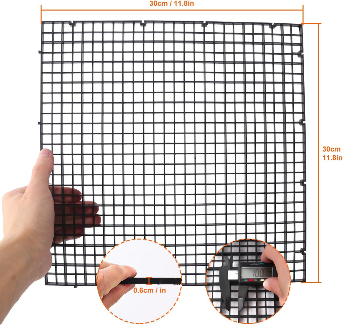 24 PCS Black Aquarium Fish Tank Divider, 11.8 x 11.8 Inch