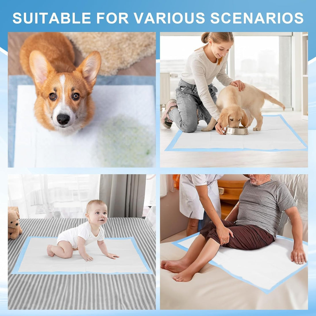 Puppy Pads Extra Large 36"x51" 40 Count, Pee Pads for Dogs & Cats