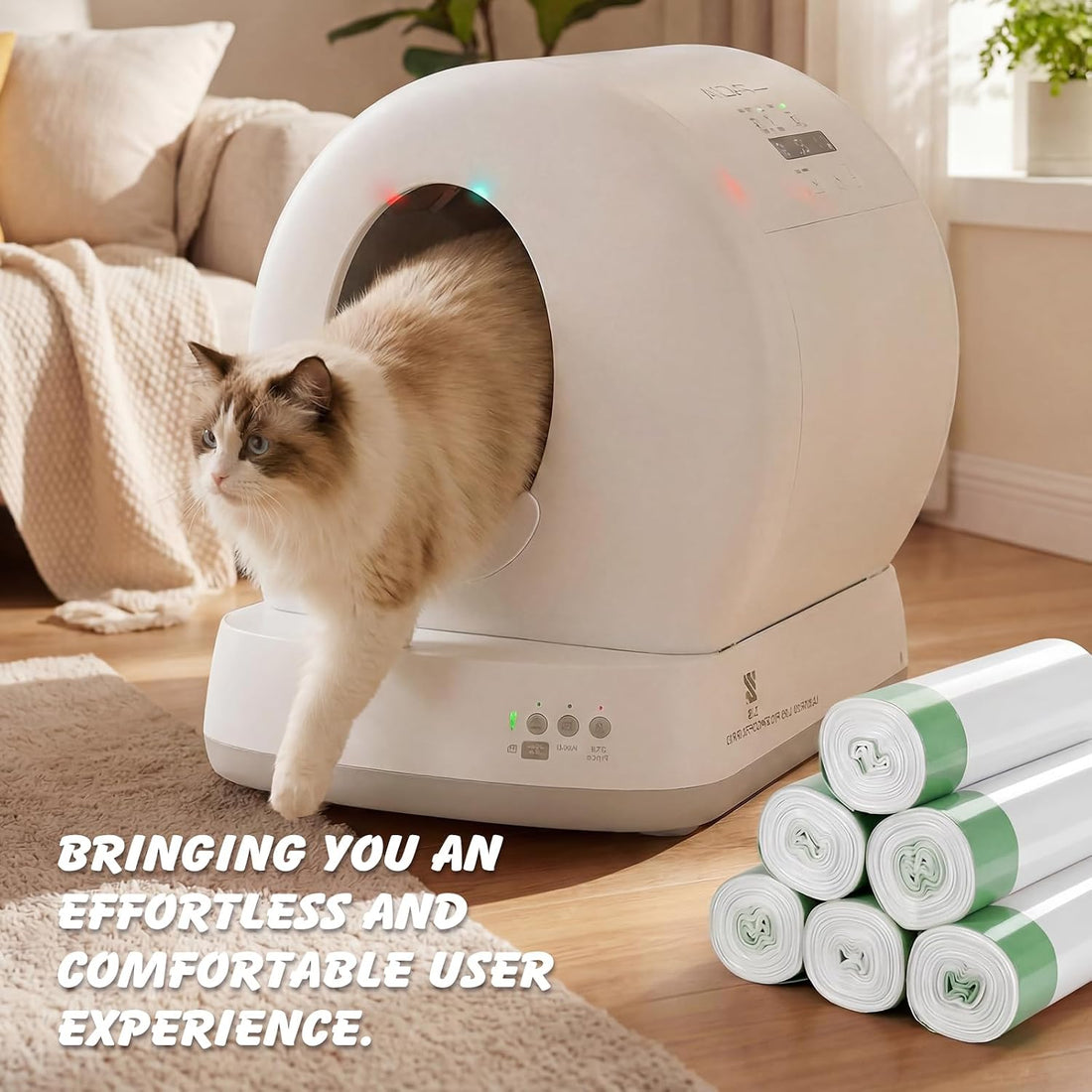140 Cat Litter Box Liners For Meowant Mw-Sc01/Sc02/Sc09, Drawstring