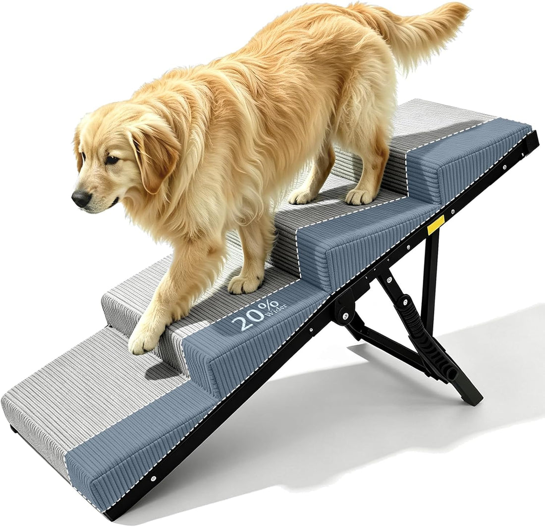 Adjustable Dog Ramp for Bed, 5-Level Pet Stairs 150 lbs Capacity