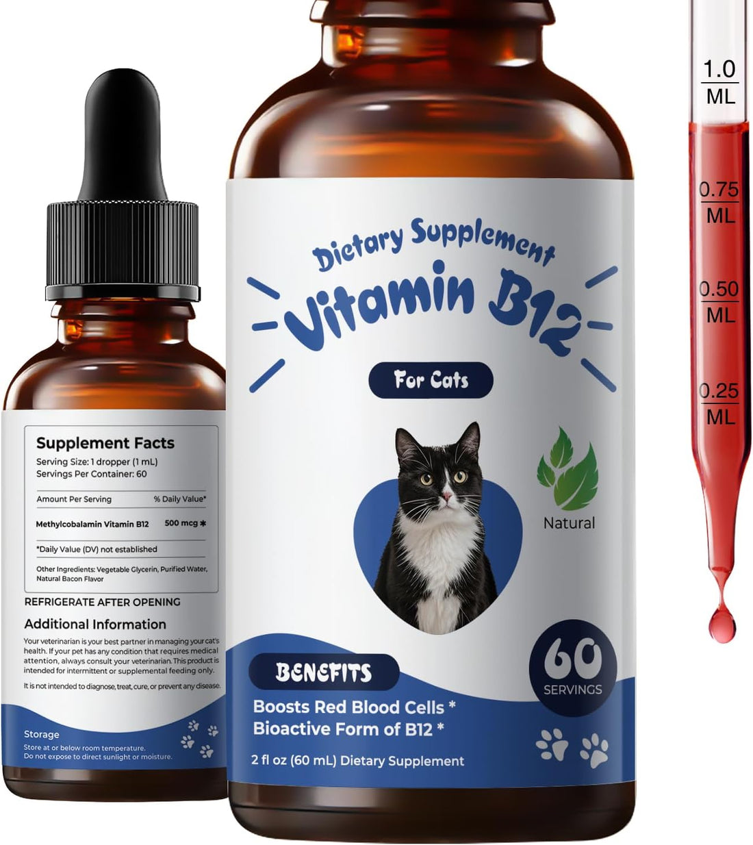 Appetite Stimulant for Cats, Liquid Vitamin B12 & Methylcobalamin