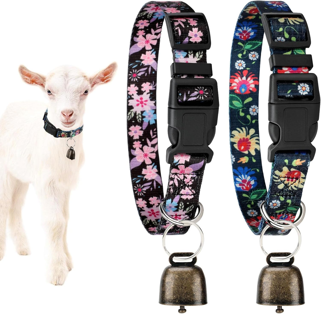 2 Pack Goat Collars with Bells,Fruit Adjustable Nylon Collar Set