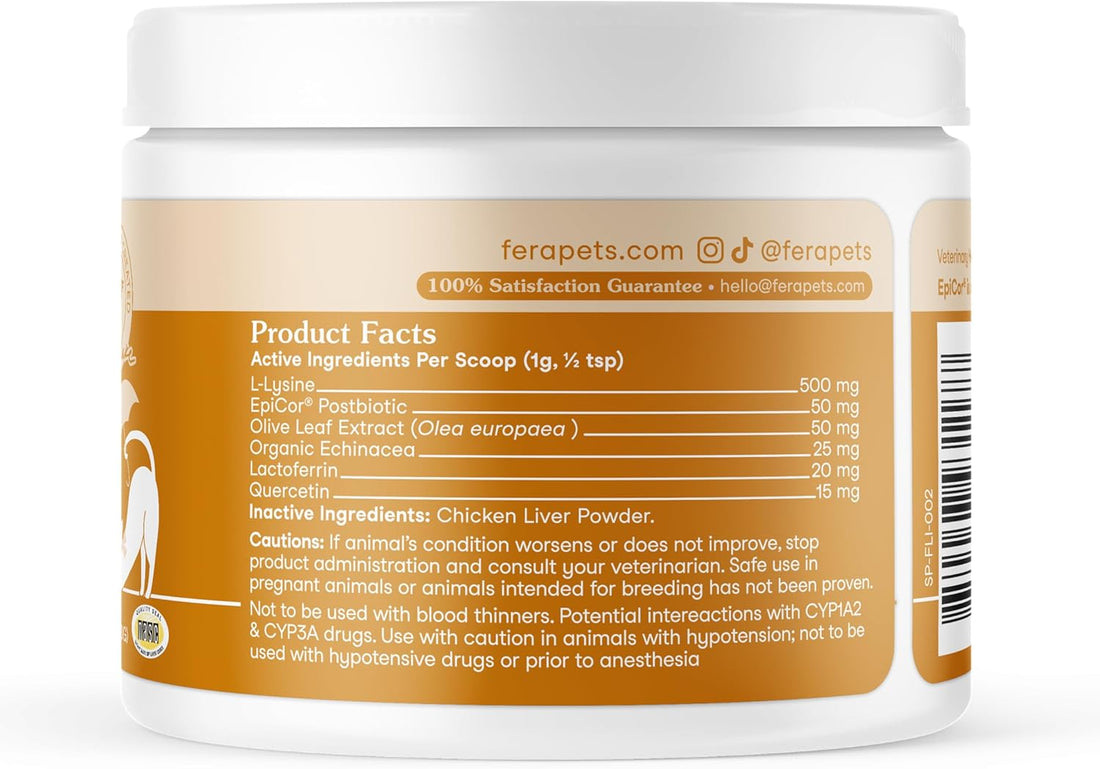 Fera Pets Lysine for Cats - Immune Support Powder Food Topper